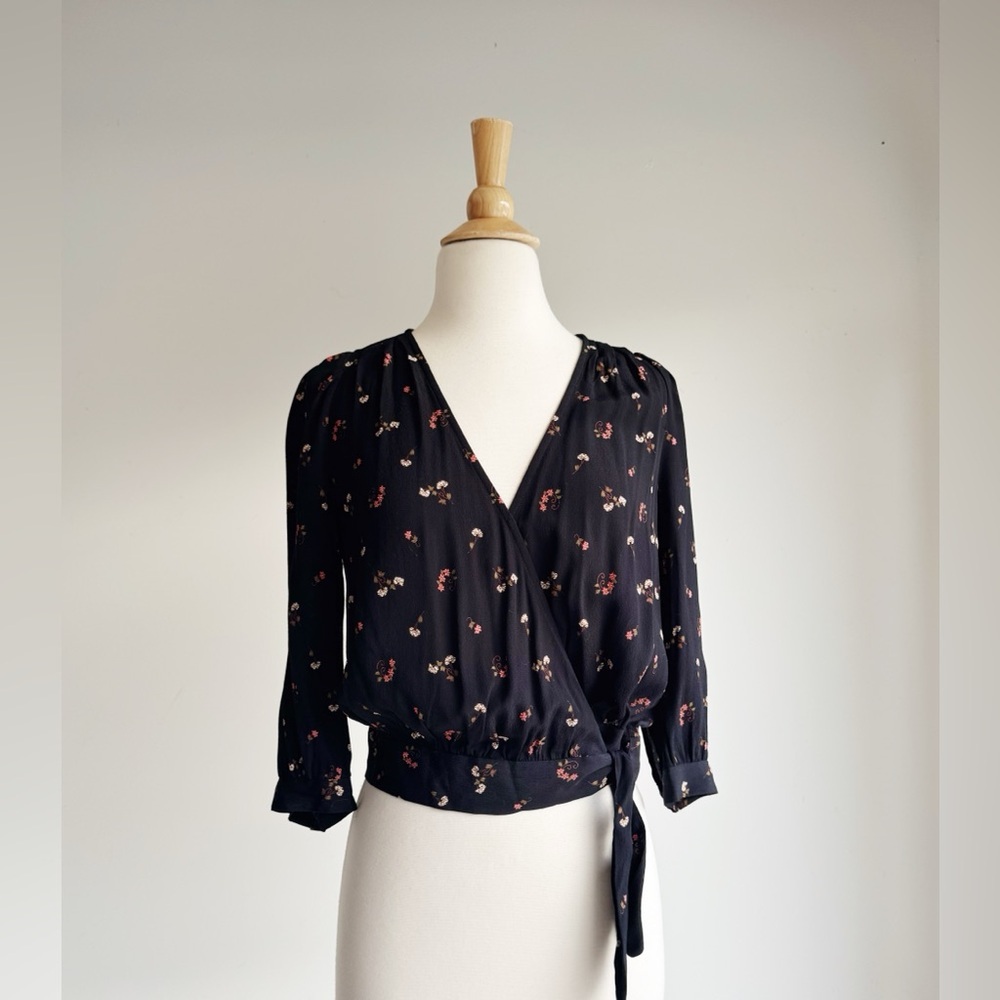 Madewell Wrap Top In Flower Toss Xs - image 2